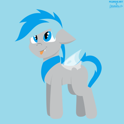 Size: 2000x2000 | Tagged: safe, artist:cottomaine, artist:pegasko, imported from derpibooru, oc, oc only, pony, :p, collaboration, high res, lineless, simple background, smiling, solo, tongue out, vector