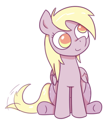 Size: 415x461 | Tagged: source needed, safe, artist:cookieboy011, imported from derpibooru, derpy hooves, pegasus, pony, female, mare, simple background, solo, tail wag, white background