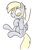 Size: 367x511 | Tagged: safe, artist:cookieboy011, imported from derpibooru, derpy hooves, pegasus, pony, cute, hand, holding a pony, no pupils, simple background, solo, white background