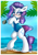 Size: 1000x1414 | Tagged: safe, artist:chaosangeldesu, imported from derpibooru, rarity, semi-anthro, unicorn, beach, bipedal, blue swimsuit, blushing, clothes, female, heart eyes, mare, ocean, one eye closed, one-piece swimsuit, palm tree, sand, solo, sunglasses, swimsuit, tree, water, wingding eyes