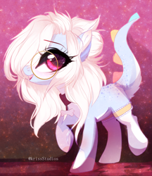 Size: 3473x4019 | Tagged: safe, artist:krissstudios, imported from derpibooru, oc, oc only, dracony, dragon, hybrid, pony, clothes, female, glasses, socks, solo