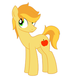 Size: 2490x2490 | Tagged: safe, artist:superderpybot, imported from ponybooru, braeburn, earth pony, pony, male, missing accessory, solo, stallion