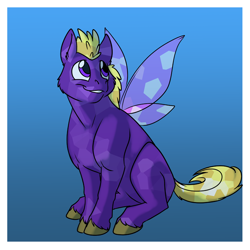 Size: 1000x1000 | Tagged: safe, artist:foxenawolf, imported from derpibooru, oc, oc only, oc:amethyst path, changeling, crystal pony, hybrid, pony, fanfic:life love and death in the house of path, blonde hair, fanfic art, purple fur