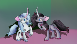 Size: 1500x874 | Tagged: safe, artist:huffy26, imported from derpibooru, oleander, classical unicorn, pony, unicorn, them's fightin' herds, atg 2021, cloven hooves, community related, leonine tail, newbie artist training grounds, oleander (tfh), pure oleander, raised hoof, self paradox, unshorn fetlocks