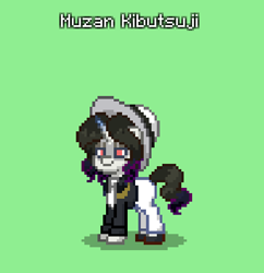 Size: 441x455 | Tagged: safe, imported from derpibooru, pony, unicorn, pony town, crossover, demon slayer, kimetsu no yaiba, male, muzan kibutsuji, ponified, solo