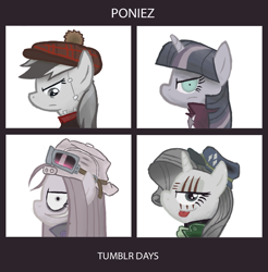 Size: 500x508 | Tagged: artist needed, safe, artist:shadowluigimwahaha, imported from derpibooru, pinkie pie, rainbow dash, rarity, twilight sparkle, earth pony, pegasus, pony, unicorn, lil-miss rarity, 2012, album cover, dead rainbow dash, demon days, female, gorillaz, looking at you, mare, pinkamena diane pie, tumblr, unicorn twilight