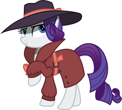 Size: 3355x3000 | Tagged: safe, artist:cloudy glow, artist:cloudyglow, imported from derpibooru, rarity, pony, rarity investigates, .ai available, clothes, detective rarity, hat, high res, jacket, simple background, solo, transparent background, vector