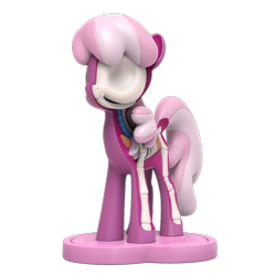 Size: 1000x1000 | Tagged: safe, imported from derpibooru, part of a set, cheerilee, earth pony, pony, 3d render, bone, dissectibles, female, freeny's hidden dissectibles, merchandise, organs, simple background, skeleton, solo, transparent background