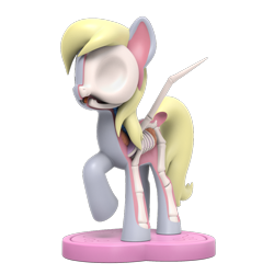 Size: 1000x1000 | Tagged: safe, imported from derpibooru, part of a set, derpy hooves, pegasus, pony, 3d render, bone, dissectibles, female, freeny's hidden dissectibles, merchandise, organs, simple background, skeleton, solo, transparent background