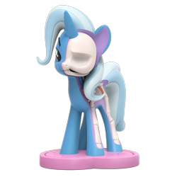 Size: 1000x1000 | Tagged: safe, imported from derpibooru, part of a set, trixie, pony, unicorn, 3d render, bone, dissectibles, female, freeny's hidden dissectibles, merchandise, organs, simple background, skeleton, solo, transparent background