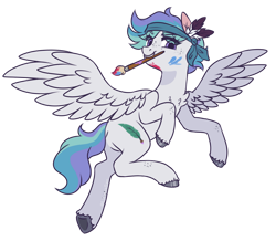 Size: 1024x893 | Tagged: safe, artist:lynesssan, imported from derpibooru, oc, oc only, oc:rio, pegasus, pony, female, mare, mouth hold, pencil, simple background, solo, transparent background