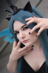 Size: 683x1024 | Tagged: safe, artist:agenttopangalawrence, artist:squibbers, imported from derpibooru, queen chrysalis, human, 2013, close-up, clothes, cosplay, costume, irl, irl human, nail polish, painted nails, photo