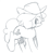 Size: 556x614 | Tagged: safe, artist:plunger, imported from derpibooru, oc, oc only, oc:the mare with no name, earth pony, pony, female, gun, hat, monochrome, simple background, solo, weapon, white background