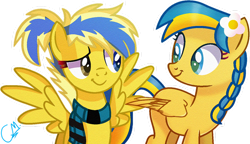 Size: 1280x736 | Tagged: safe, artist:greenmarta, imported from derpibooru, oc, oc:ukraine, pony, duo, nation ponies, ponified, ukraine