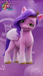 Size: 720x1281 | Tagged: safe, imported from derpibooru, pipp petals, pegasus, pony, spoiler:g5, abstract background, adorapipp, cute, female, g5, my little pony: a new generation, smiling, solo