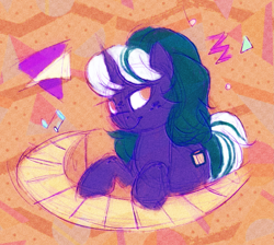 Size: 2079x1863 | Tagged: safe, artist:equmoria, imported from derpibooru, oc, oc only, oc:piano mint, pony, unicorn, 80s, circular keyboard, color porn, horn, looking at you, musical instrument, piano, playing instrument, solo, unicorn oc