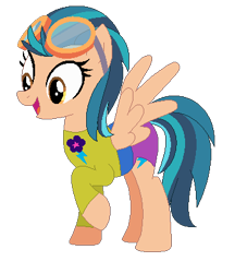 Size: 367x405 | Tagged: safe, artist:firestarartist, artist:user15432, imported from derpibooru, indigo zap, pegasus, pony, equestria girls, base used, clothes, cutie mark, cutie mark on clothes, equestria girls ponified, goggles, leotard, olympics, open mouth, ponified, raised hoof, simple background, solo, sports, sports outfit, sporty style, swimsuit, transparent background