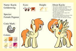 Size: 1920x1301 | Tagged: safe, artist:alexdti, imported from derpibooru, oc, oc only, oc:kayla goldenwing, pegasus, pony, female, mare, reference sheet, solo