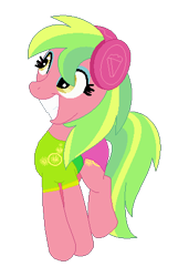 Size: 293x454 | Tagged: safe, artist:firestarartist, artist:user15432, imported from derpibooru, lemon zest, earth pony, pony, equestria girls, base used, clothes, cutie mark, cutie mark on clothes, equestria girls ponified, headphones, leotard, olympics, ponified, simple background, solo, sports, sports outfit, sporty style, swimsuit, transparent background