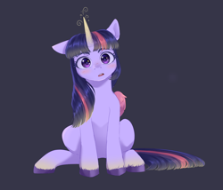 Size: 1960x1680 | Tagged: safe, artist:ghoasthead, imported from derpibooru, twilight sparkle, alicorn, pony, blushing, colored wings, cute, ear down, female, g5 horn, glowing horn, horn, looking at you, mare, one ear down, open mouth, sitting, solo, style emulation, twiabetes, twilight sparkle (alicorn), unshorn fetlocks, wings