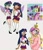 Size: 1747x2023 | Tagged: safe, artist:citi, edit, edited screencap, imported from derpibooru, screencap, cherry mango, oasis breeze, princess cadance, twilight sparkle, alicorn, human, once upon a zeppelin, clothes, cosplay, costume, cutie mark accessory, female, humanized, scene interpretation, screencap reference, sisters-in-law, socks, stockings, thick, thigh highs, twilight sparkle (alicorn)