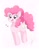 Size: 1614x2048 | Tagged: dead source, safe, artist:arrow__root, artist:ginmaruxx, imported from derpibooru, pinkie pie, earth pony, pony, blushing, cute, cuteness overload, diapinkes, female, happy, heart, jumping, mare, open mouth, pinkie being pinkie, pronking, simple background, solo, white background