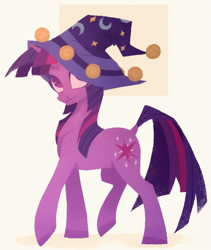 Size: 2025x2400 | Tagged: source needed, safe, artist:overthemaginot, imported from derpibooru, twilight sparkle, pony, unicorn, colored hooves, dock, female, females only, hat, high res, lineless, mare, simple background, solo, wizard hat, yellow background