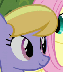 Size: 306x349 | Tagged: safe, screencap, cloud kicker, pony, animated, blinking, female, gif, happy, mare, open mouth