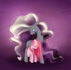 Size: 1024x1015 | Tagged: dead source, safe, artist:jumblehorse, imported from twibooru, nightmare rarity, pinkie pie, crying, image, pinkamena diane pie, png, sad