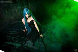 Size: 728x485 | Tagged: safe, artist:alexey grishin, artist:renshuher, imported from derpibooru, queen chrysalis, human, clothes, cosplay, costume, green smoke, irl, irl human, jewelry, necklace, photo