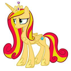 Size: 1600x1600 | Tagged: safe, artist:blah23z, imported from derpibooru, princess cadance, sunset shimmer, alicorn, pony, alicornified, female, palette swap, race swap, recolor, shimmercorn, simple background, solo, transparent background