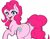 Size: 3931x3072 | Tagged: safe, artist:tre, color edit, edit, editor:datzigga, imported from derpibooru, pinkie pie, earth pony, pony, balloonbutt, butt, colored, dock, fangs, female, high res, looking at you, mare, open mouth, plot, raised hoof, simple background, smiling, solo, tongue out