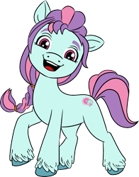 Size: 1008x1287 | Tagged: safe, imported from derpibooru, sunny flare, sunny starscout, earth pony, pony, equestria girls, equestria girls to g5, female, g5, looking at you, mare, namesake, open mouth, palette swap, pun, raised hoof, recolor, simple background, smiling, starry eyes, transparent background, visual pun, wingding eyes