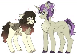 Size: 1840x1311 | Tagged: safe, artist:quiqyquiq, imported from derpibooru, oc, oc only, pegasus, pony, unicorn, duo
