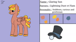 Size: 1280x720 | Tagged: safe, artist:schumette14, imported from derpibooru, oc, oc:glaring sun, alicorn, pony, male, next generation, offspring, parent:flam, parent:lightning dust, parents:flamdust, parents:lightningflam, stallion