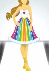 Size: 1440x2160 | Tagged: safe, artist:sarastudly, imported from derpibooru, rainbow dash, human, brown hair, clothes, dress, female, hand on hip, high heels, highlights, humanized, natural hair color, shoes, solo