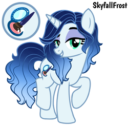 Size: 1448x1448 | Tagged: safe, artist:skyfallfrost, imported from derpibooru, oc, oc only, oc:azure blush, pony, unicorn, female, mare, simple background, solo, white background