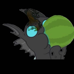 Size: 523x523 | Tagged: safe, edit, imported from derpibooru, changeling, changeling loves watermelon, food, simple background, tattoo, transparent background, watermelon