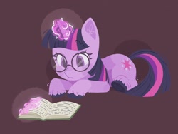 Size: 1024x768 | Tagged: safe, alternate version, artist:sodababie, artist:vanillavache, imported from derpibooru, twilight sparkle, pony, unicorn, adorkable, bibliophile, book, bookhorse, bookworm, cute, dork, glasses, round glasses, solo, twiabetes, unicorn twilight