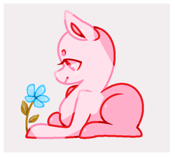 Size: 692x620 | Tagged: safe, artist:jadezy28, imported from derpibooru, screencap, earth pony, pony, bald, base, bean brows, beanbrows, flower, lying down, prone, solo