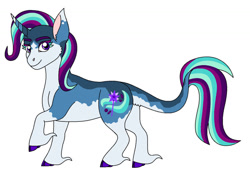 Size: 1024x731 | Tagged: safe, alternate version, artist:imimaginative, imported from derpibooru, starlight glimmer, sugar belle, trixie, classical unicorn, pony, unicorn, cloven hooves, fusion, leonine tail, unshorn fetlocks