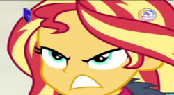 Size: 586x321 | Tagged: safe, edit, edited screencap, imported from derpibooru, screencap, sunset shimmer, equestria girls, equestria girls series, holidays unwrapped, spoiler:eqg series (season 2), angry, clothes, perdana record, rage, rageset shimmer, saving pinkie's pie, winter outfit