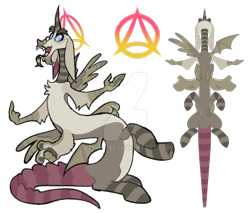 Size: 1920x1636 | Tagged: safe, artist:renhorse, imported from derpibooru, oc, oc:anarchy, draconequus, multiple limbs, multiple wings, simple background, transparent background, wings