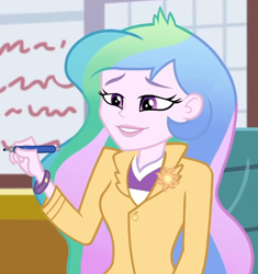 Size: 624x665 | Tagged: safe, imported from derpibooru, screencap, princess celestia, equestria girls, equestria girls series, schedule swap, spoiler:eqg series (season 2), cropped, principal celestia, solo