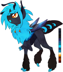 Size: 817x942 | Tagged: safe, artist:velnyx, imported from derpibooru, oc, oc only, oc:alni, changedling, changeling, blue changeling, simple background, solo, transparent background