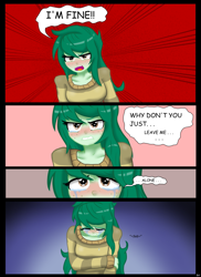 Size: 2807x3861 | Tagged: safe, artist:lennondash, imported from derpibooru, wallflower blush, human, equestria girls, equestria girls series, forgotten friendship, ..., alone, angry, blushing, comic, crying, eyes closed, female, high res, leave me alone, lonely, sad, sobbing, solo, tears of anger, tears of sadness