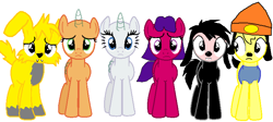 Size: 788x352 | Tagged: safe, artist:justinanddennis, imported from derpibooru, pony, jelly otter, max goof, parappa the rapper, ponified