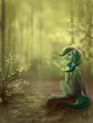 Size: 3000x4000 | Tagged: safe, artist:stirren, imported from derpibooru, oc, oc only, pegasus, pony, calm, cute, digital art, forest, solo