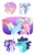 Size: 3160x5157 | Tagged: safe, artist:venommocity, imported from derpibooru, clear sky, princess ember, rainbow dash, starlight glimmer, oc, oc:athena (venommocity), oc:love letter, dragon, pony, unicorn, cleardash, female, lesbian, lesbian pride flag, magical lesbian spawn, offspring, parent:applejack, parent:rarity, parents:rarijack, pride, pride flag, shipping, transgender pride flag