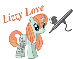 Size: 2733x2195 | Tagged: safe, artist:lt-fleur, imported from derpibooru, oc, oc only, oc:lizzy love, pony, unicorn, commission, cutie mark, female, high res, mare, simple background, solo, tattoo gun, transparent background